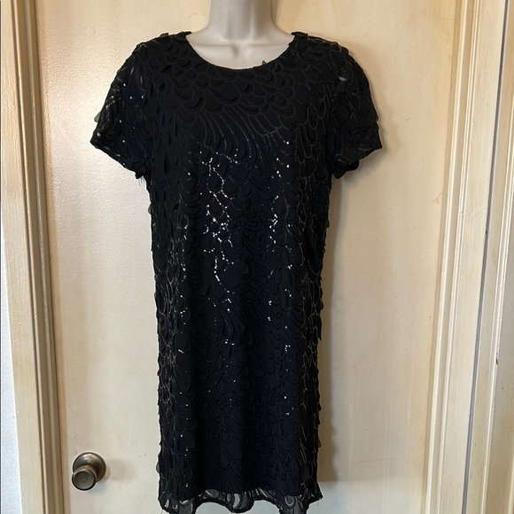 Line & Dot Black Sequin Mini Dress size L